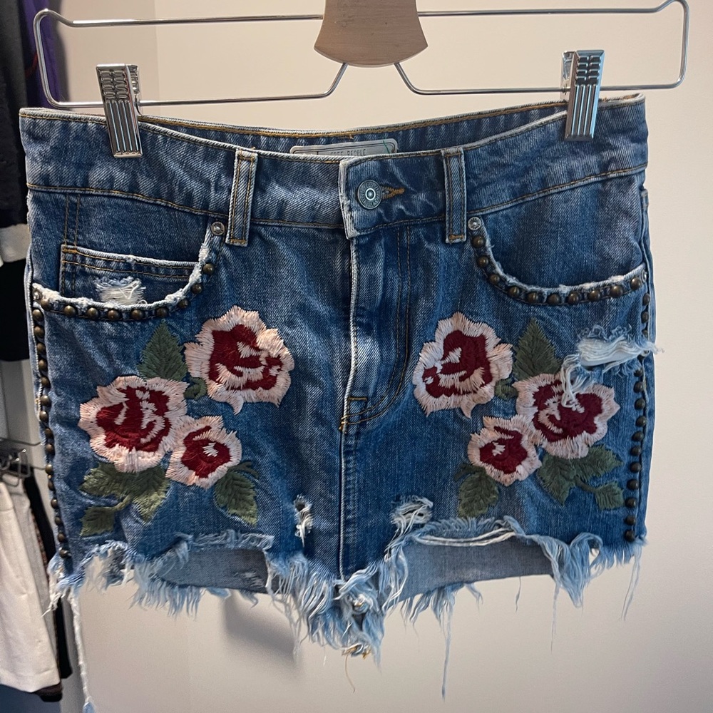 Free People denim skirt